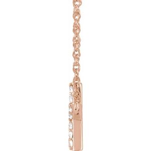14K Rose Gold 1/8 CTW Natural Diamond Lowercase Initial K 16" Necklace