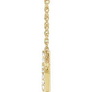 14K Yellow Gold 1/8 CTW Natural Diamond Lowercase Initial K 16" Necklace