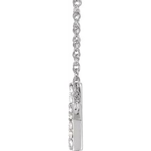 14K White Gold 1/8 CTW Natural Diamond Lowercase Initial K 16" Necklace