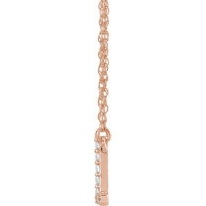 14K Rose Gold 1/6 CTW Natural Diamond Lowercase Initial L 16" Necklace