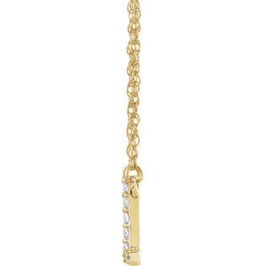 14K Yellow Gold 1/6 CTW Natural Diamond Lowercase Initial L 16" Necklace