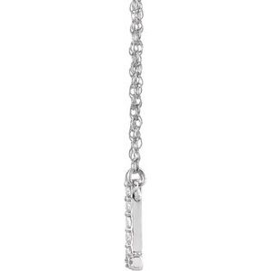 14K White Gold 1/6 CTW Natural Diamond Lowercase Initial L 16" Necklace
