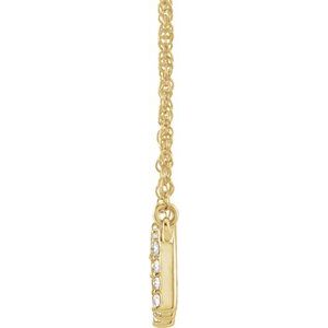 14K Yellow Gold 1/6 CTW Natural Diamond Lowercase Initial M 16" Necklace