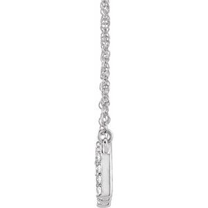 14K White Gold 1/6 CTW Natural Diamond Lowercase Initial M 16" Necklace