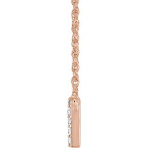 14K Rose Gold 1/10 CTW Natural Diamond Lowercase Initial N 16" Necklace