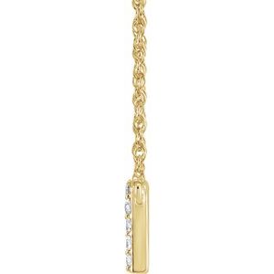 14K Yellow Gold 1/10 CTW Natural Diamond Lowercase Initial N 16" Necklace