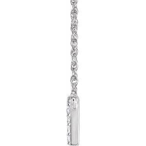 14K White Gold 1/10 CTW Natural Diamond Lowercase Initial N 16" Necklace