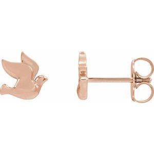 14K Rose Holy Spirit Dove Right Earring