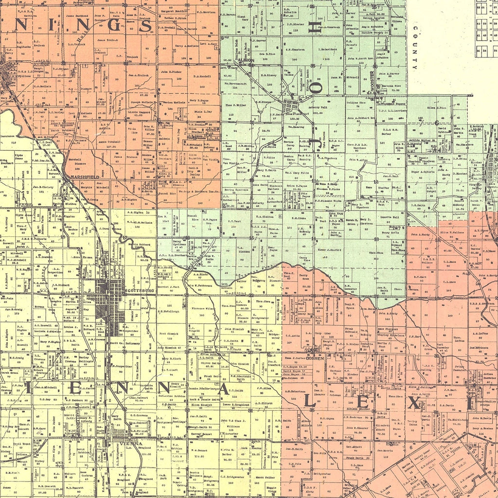 Vintage Map of Scott County, Indiana 1906