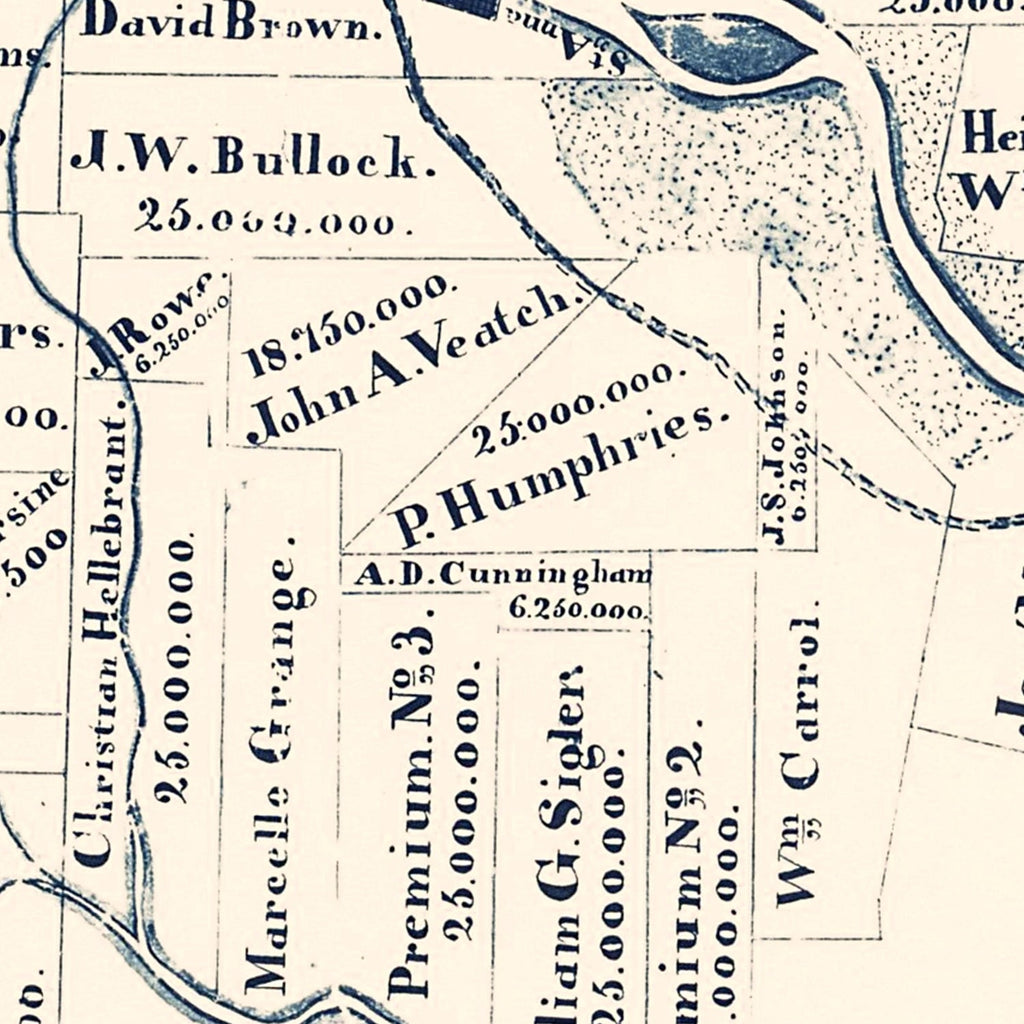 Vintage Map of Jefferson County, Texas 1840