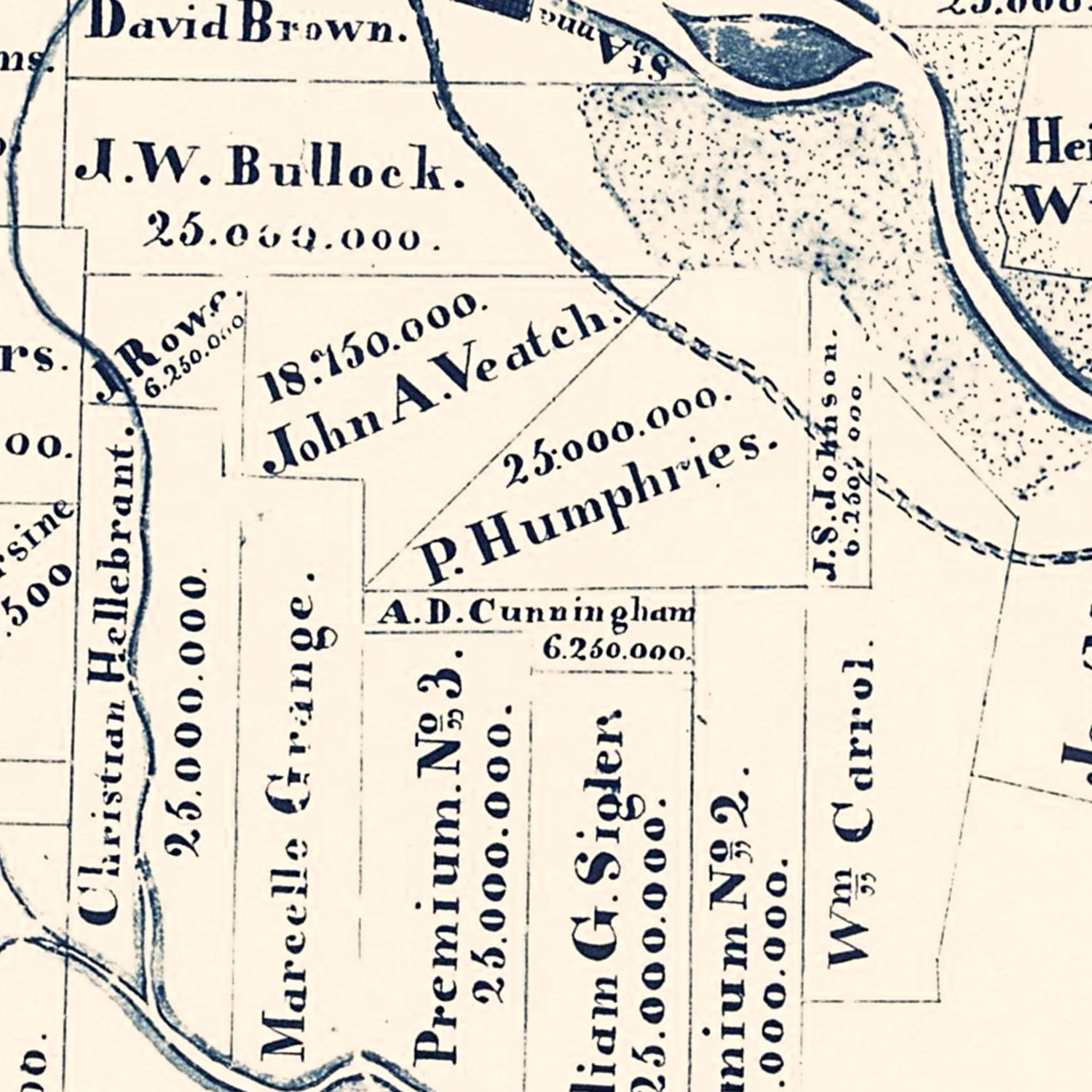 Vintage Map of Jefferson County, Texas 1840