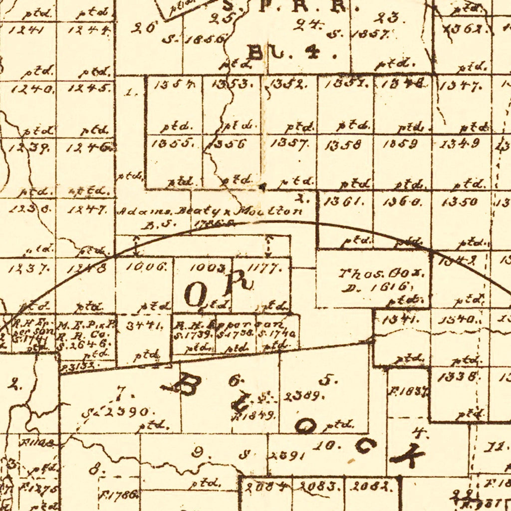 Vintage Map of Stephens County, Texas 1879