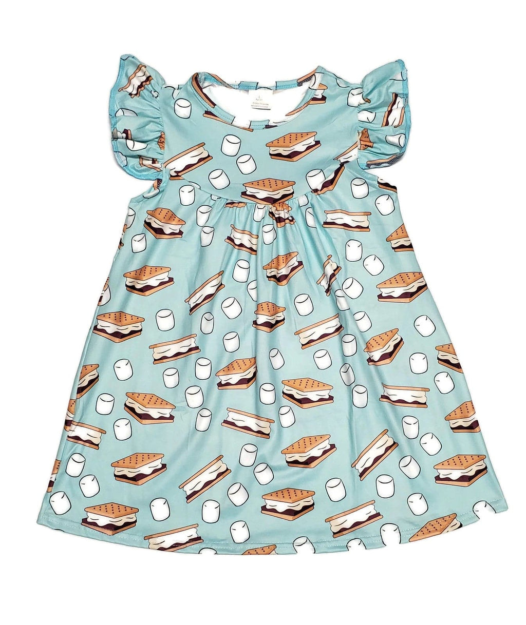 Smores Milk Silk Flutter Dress