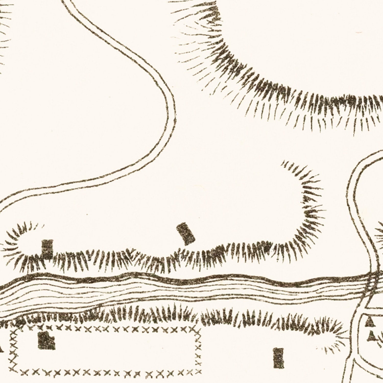 Vintage Map of Fort Richardson, Texas 1870