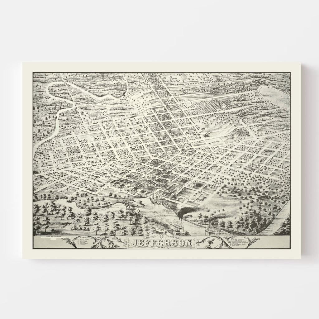 Vintage Map of Jefferson, Oklahoma 1872