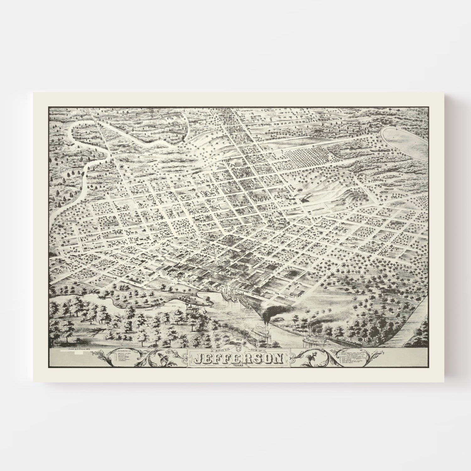 Vintage Map of Jefferson, Oklahoma 1872