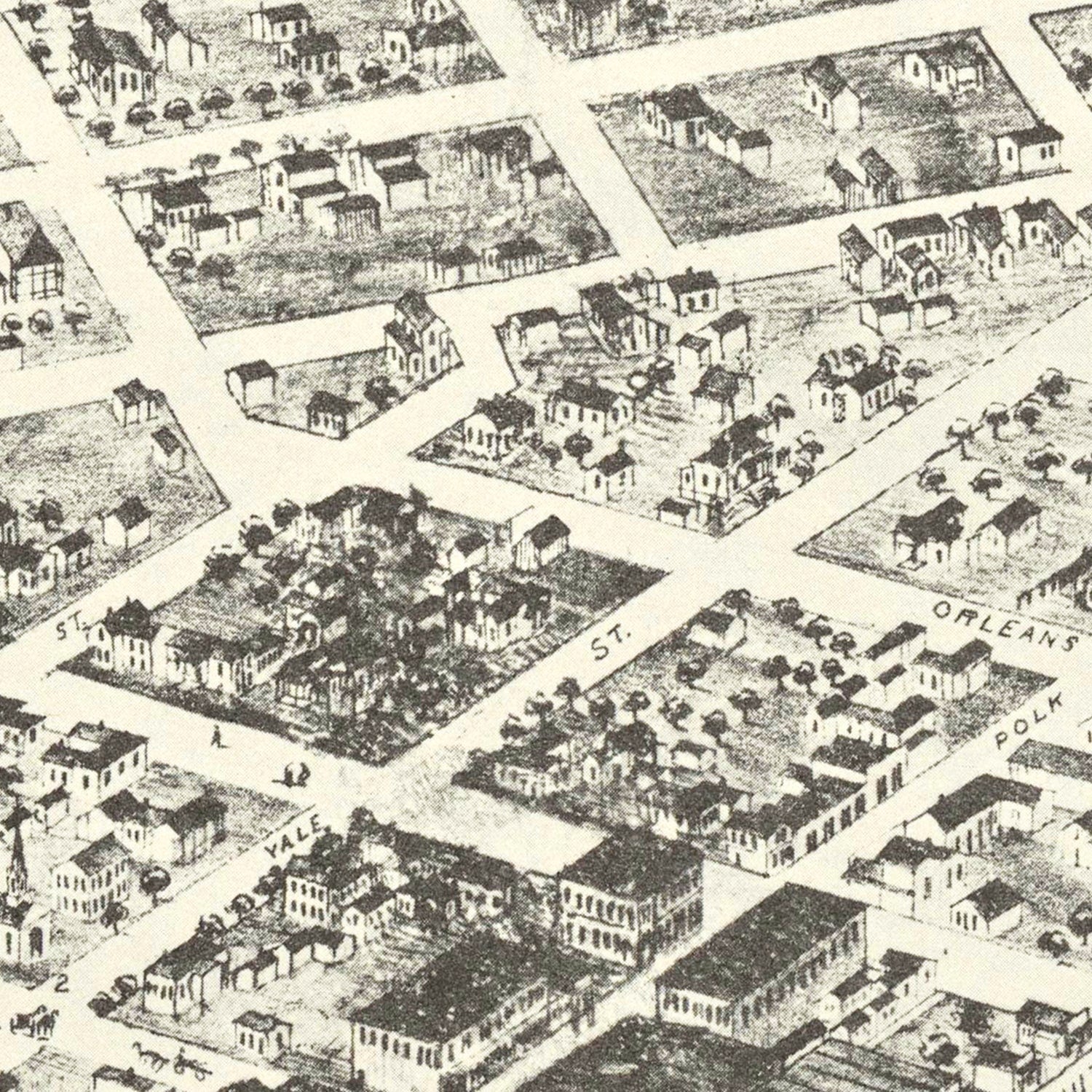 Vintage Map of Jefferson, Oklahoma 1872