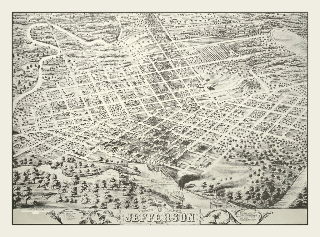 Vintage Map of Jefferson, Oklahoma 1872