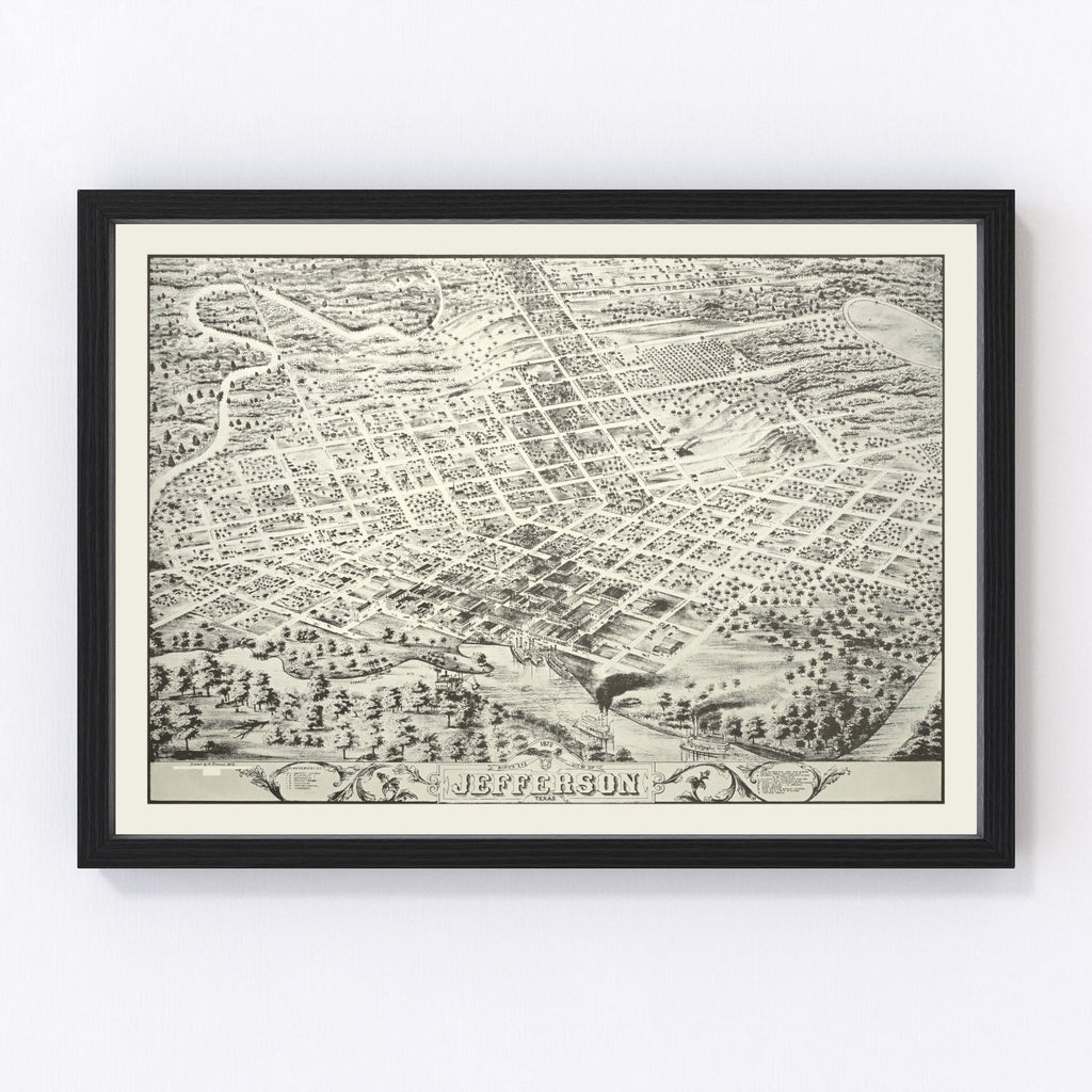 Vintage Map of Jefferson, Oklahoma 1872