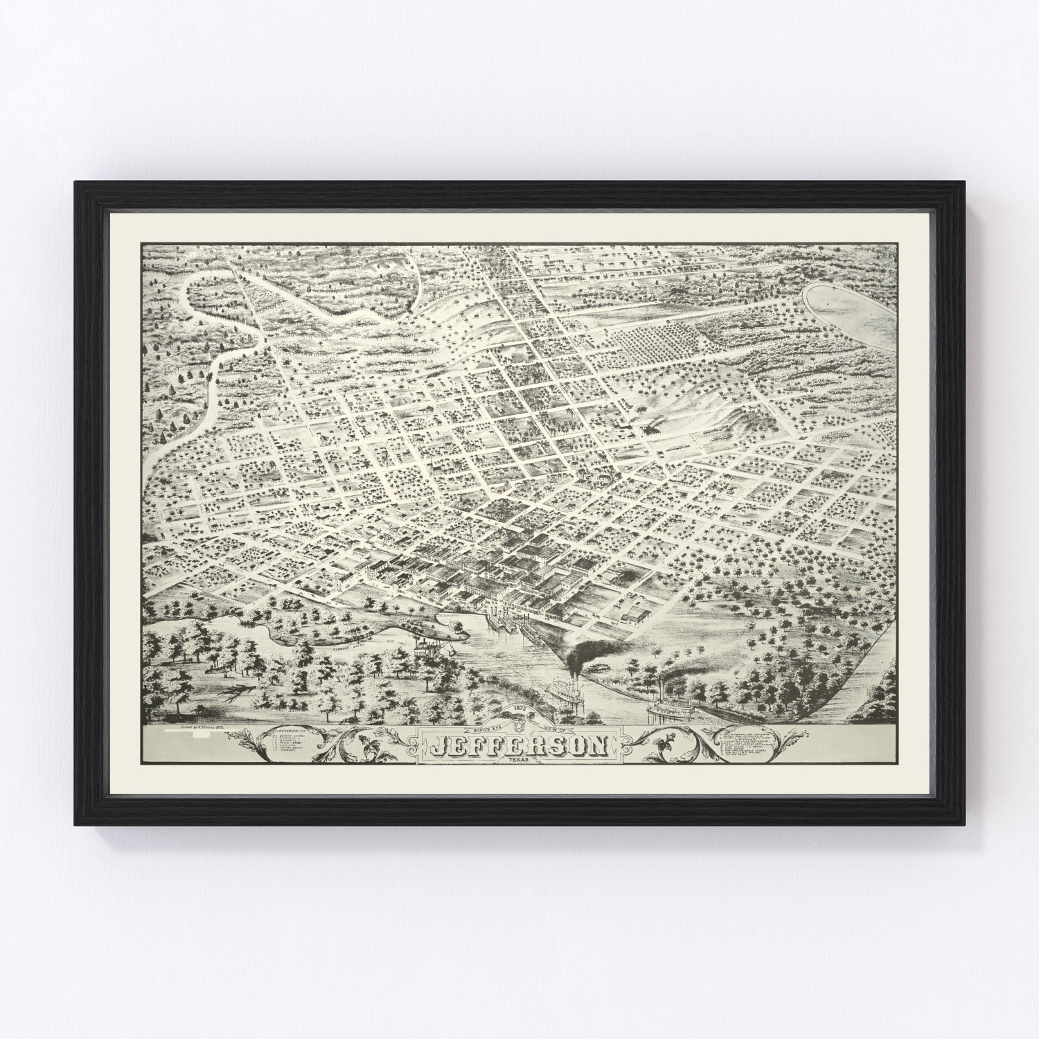 Vintage Map of Jefferson, Oklahoma 1872
