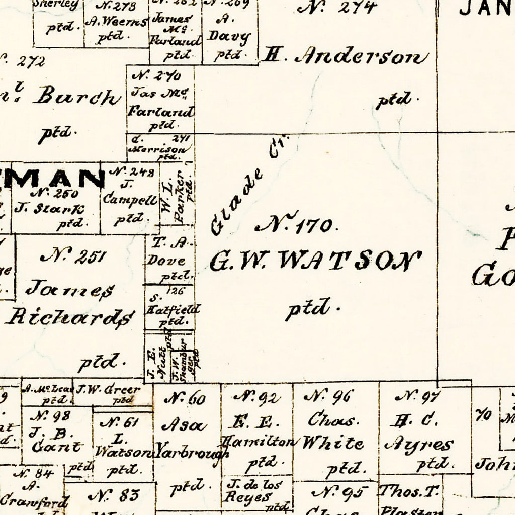 Vintage Map of Wood County, Texas 1877