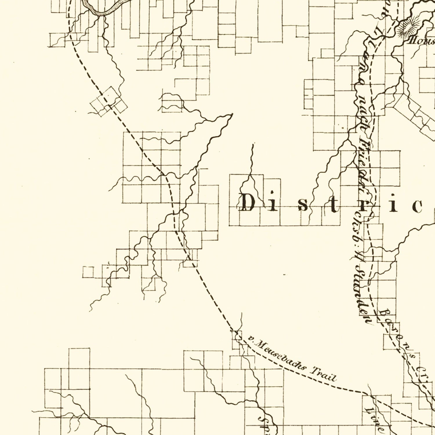 Vintage Map of Gillespie County, Texas 1850