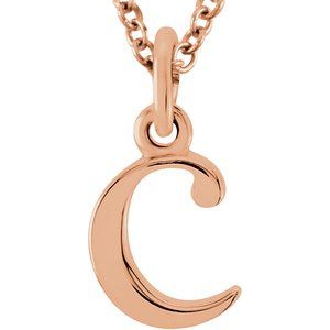 18K Rose Gold-Plated Sterling Silver Lowercase Initial c 16" Necklace