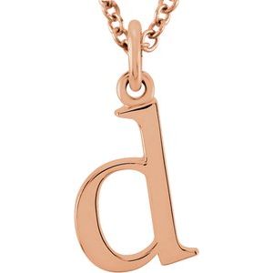 18K Rose Gold-Plated Sterling Silver Lowercase Initial d 16" Necklace
