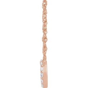 14K Rose Gold 1/10 CTW Natural Diamond Lowercase Initial O 16" Necklace