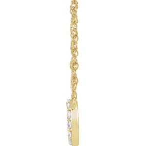 14K Yellow Gold 1/10 CTW Natural Diamond Lowercase Initial O 16" Necklace