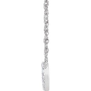 14K White Gold 1/10 CTW Natural Diamond Lowercase Initial O 16" Necklace