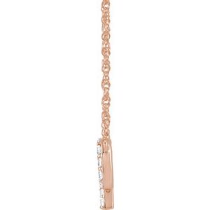 14K Rose Gold 1/8 CTW Natural Diamond Lowercase Initial P 16" Necklace