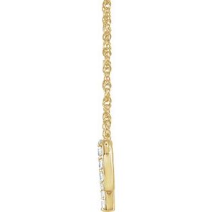 14K Yellow Gold 1/8 CTW Natural Diamond Lowercase Initial P 16" Necklace