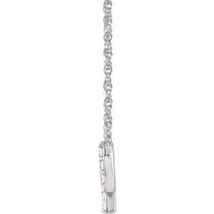 14K White Gold 1/8 CTW Natural Diamond Lowercase Initial P 16" Necklace