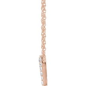 14K Rose Gold 1/8 CTW Natural Diamond Lowercase Initial Q 16" Necklace