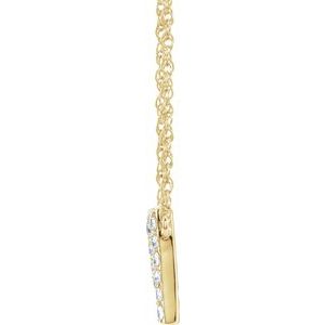 14K Yellow Gold 1/8 CTW Natural Diamond Lowercase Initial Q 16" Necklace