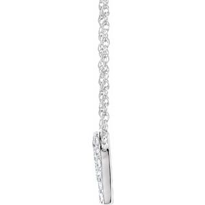 14K White Gold 1/8 CTW Natural Diamond Lowercase Initial Q 16" Necklace