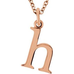 18K Rose Gold-Plated Sterling Silver Lowercase Initial h 16" Necklace