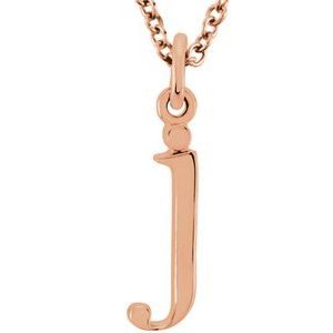 18K Rose Gold-Plated Sterling Silver Lowercase Initial j 16" Necklace