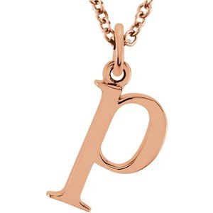 18K Rose Gold-Plated Sterling Silver Lowercase Initial p 16" Necklace