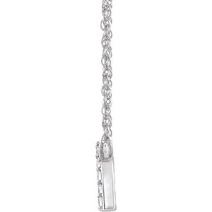 14K White Gold .07 CTW Natural Diamond Lowercase Initial R 16" Necklace