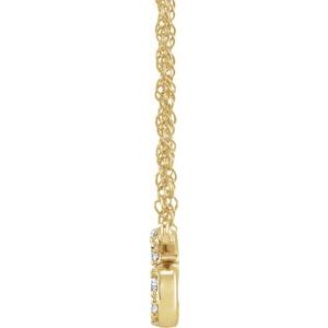 14K Yellow Gold 1/10 CTW Natural Diamond Lowercase Initial S 16" Necklace