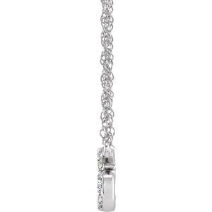14K White Gold 1/10 CTW Natural Diamond Lowercase Initial S 16" Necklace