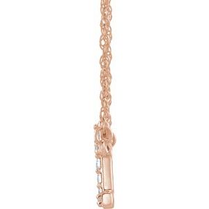 14K Rose Gold .08 CTW Natural Diamond Lowercase Initial T 16" Necklace