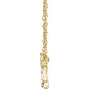 14K Yellow Gold .08 CTW Natural Diamond Lowercase Initial T 16" Necklace