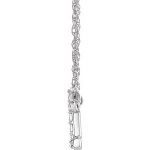 14K White Gold .08 CTW Natural Diamond Lowercase Initial T 16" Necklace