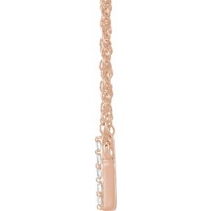 14K Rose Gold 1/10 CTW Natural Diamond Lowercase Initial U 16" Necklace
