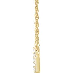 14K Yellow Gold 1/10 CTW Natural Diamond Lowercase Initial U 16" Necklace