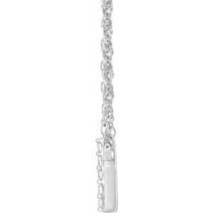 14K White Gold 1/10 CTW Natural Diamond Lowercase Initial U 16" Necklace