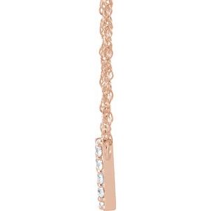 14K Rose Gold 1/10 CTW Natural Diamond Lowercase Initial V 16" Necklace